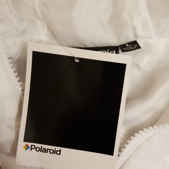 Polaroid 1/4 zip rainbow wind breaker white M220 - Picture 8 of 8